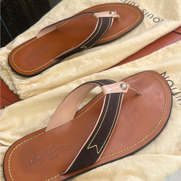 Authentic Louis Vuitton Riveted Thong Sandals - Picture 3 of 7